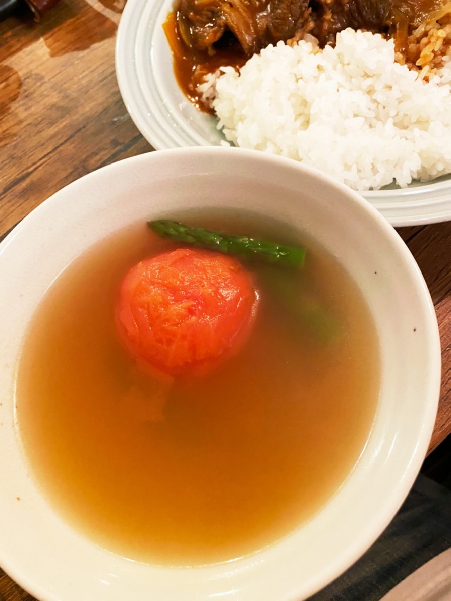 超簡単！トマト風味を活かしたスープの画像