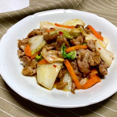 簡単♪豚肉と白菜のピリ辛中華炒めの写真