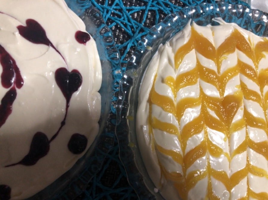 レアチーズ ケーキ　マロン&ブルーベリーの画像