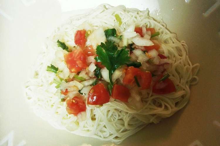 そうめんアレンジ 爽やかサルサそうめん レシピ 作り方 By パティシエjunko クックパッド