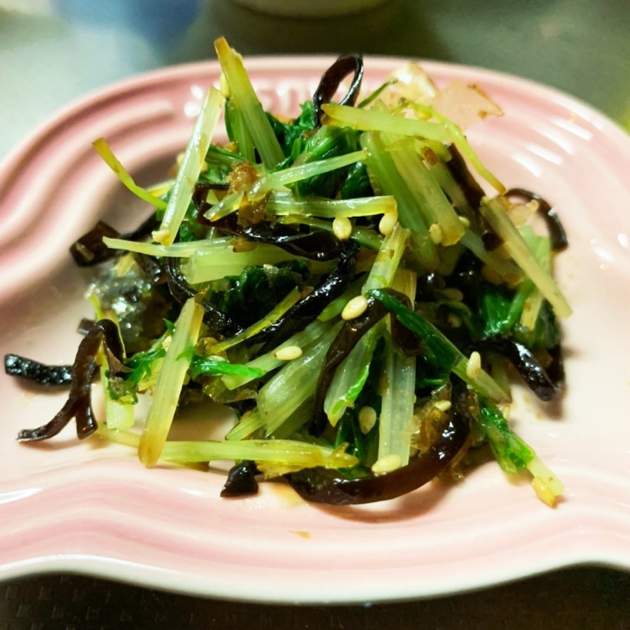 簡単にもう一品✨水菜の塩昆布和えの画像
