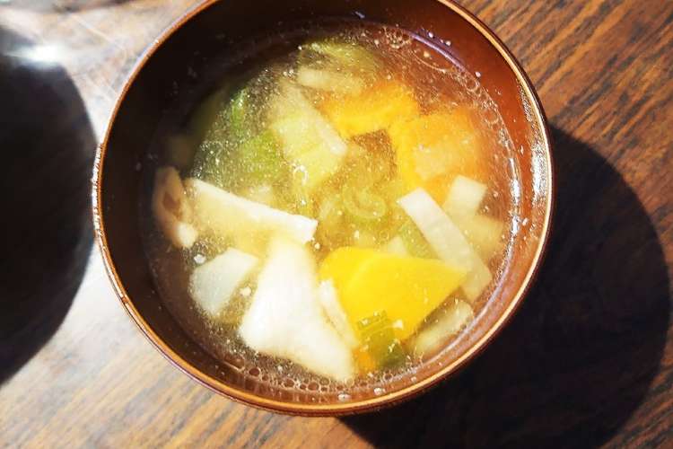 生姜の和風鶏ガラ出汁野菜スープ レシピ 作り方 By 三毛猫調理愛好家 クックパッド 簡単おいしいみんなのレシピが355万品