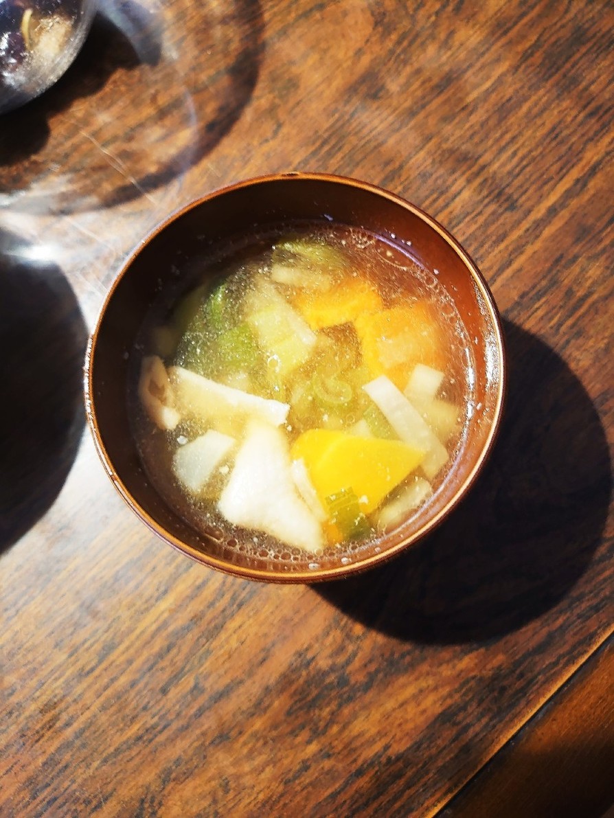 生姜の和風鶏ガラ出汁野菜スープの画像