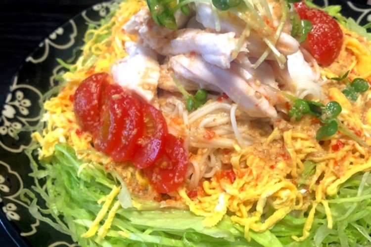 低温調理のバンバンジーそうめんの作り方 レシピ 作り方 By うつめしや クックパッド 簡単おいしいみんなのレシピが360万品