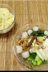 簡単★江戸菜のネバネバ素麺