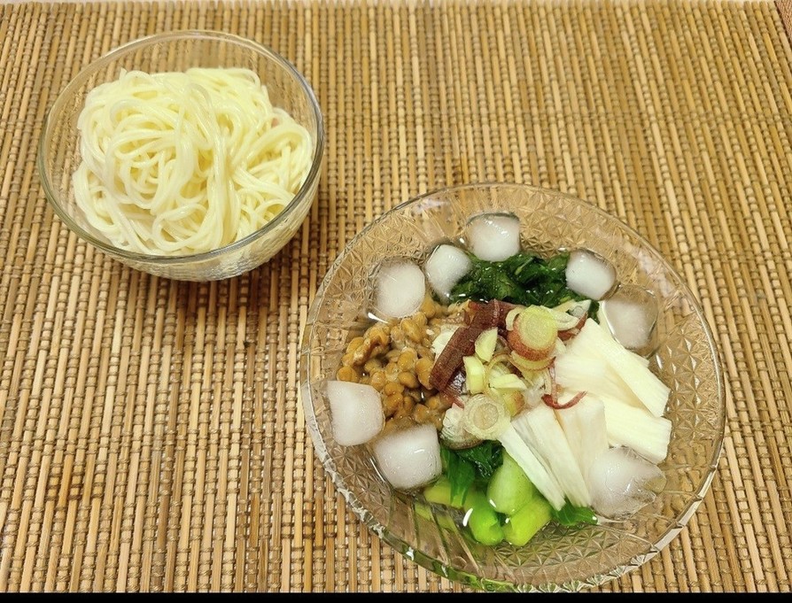 簡単★江戸菜のネバネバ素麺の画像