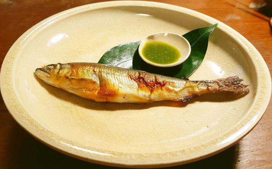 鮎の魚醤焼き　蓼酢　の画像