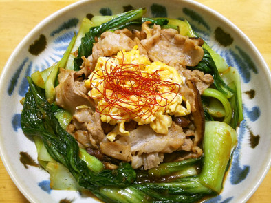 豚バラと卵◎チンゲン菜の中華風炒めの写真