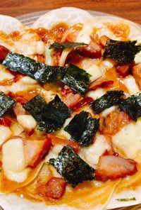 【簡単】餃子の皮deピザ　照り焼きチキン