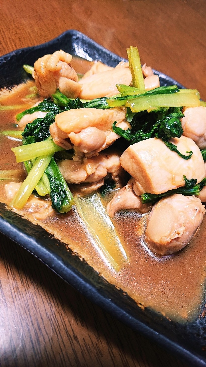 簡単♪栄養♪小松菜と鶏肉の中華炒め♪の画像