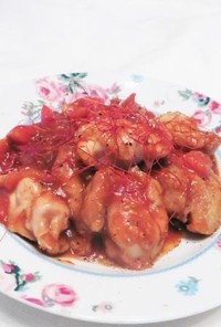 鶏肉とトマトのピリ味噌ソテー