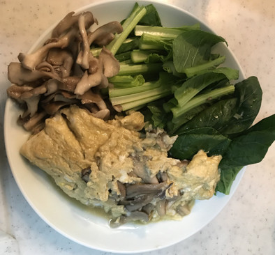 低糖質 0.68g 舞茸オムレツと小松菜の写真