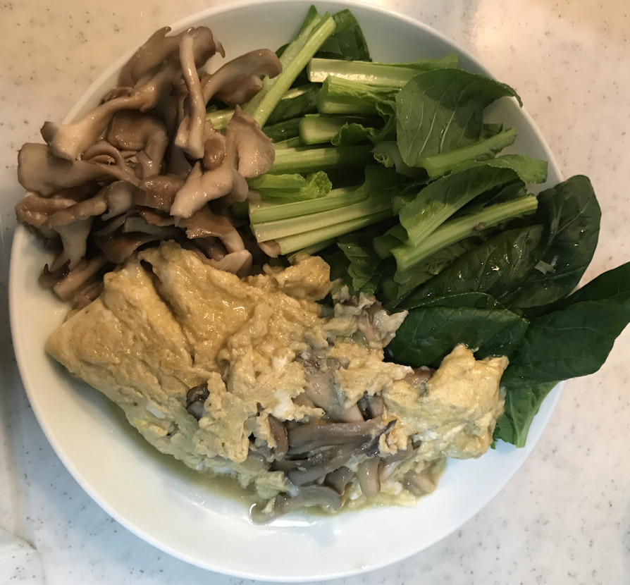 低糖質 0.68g 舞茸オムレツと小松菜の画像