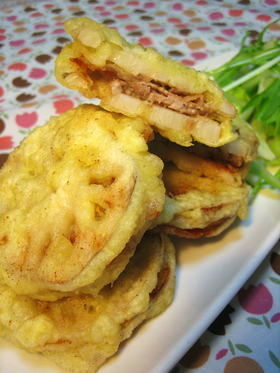 れんこんのはさみ揚げ✿豚こまで