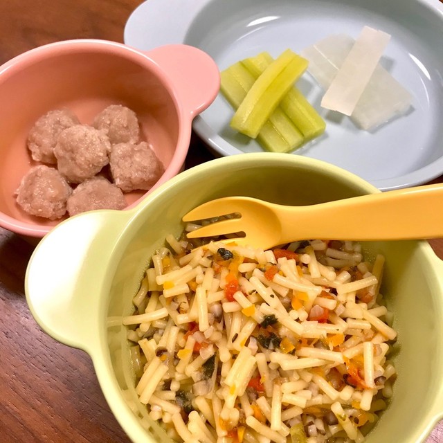 離乳食後期に ミートボールとトマトパスタ レシピ 作り方 By もちねこ クックパッド