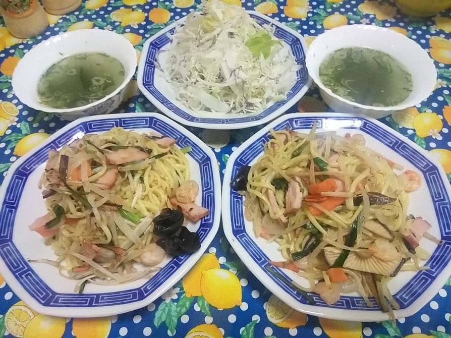 上海炒麺/上海焼きそば(あり合わせ野菜)の画像