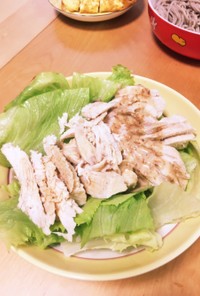レンチン☆蒸し鶏の簡単サラダ