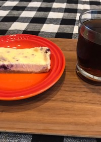 レンジで　ブルーベリーチーズケーキ