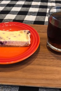 レンジで　ブルーベリーチーズケーキ