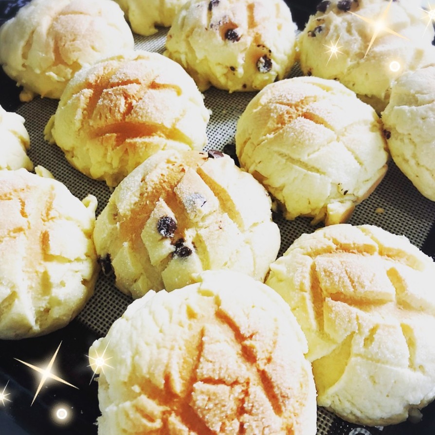 ポリ袋で作る簡単サクサクメロンパン☆の画像