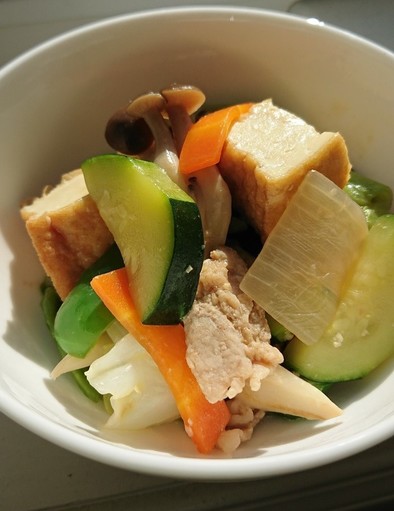 家常豆腐～厚揚げと野菜の炒め煮～の写真