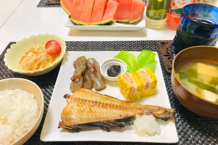ホッケメインの和食ご飯 焼き魚夕飯献立 レシピ 作り方 By 体裁よく クックパッド