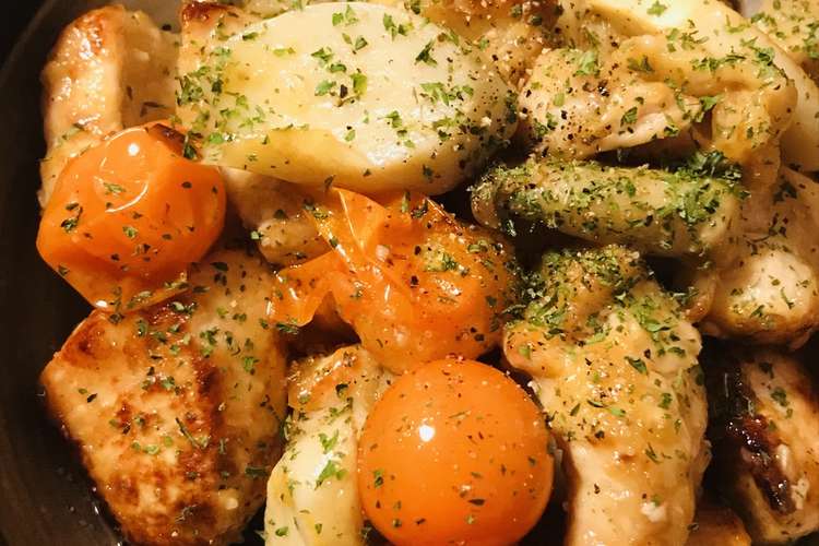 鶏むね肉のアヒージョ風唐揚げ レシピ 作り方 By Bistromiti クックパッド