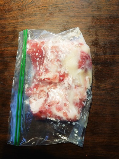 下味冷凍保存❷✿❀豚肉こま肉の塩麹漬けの写真