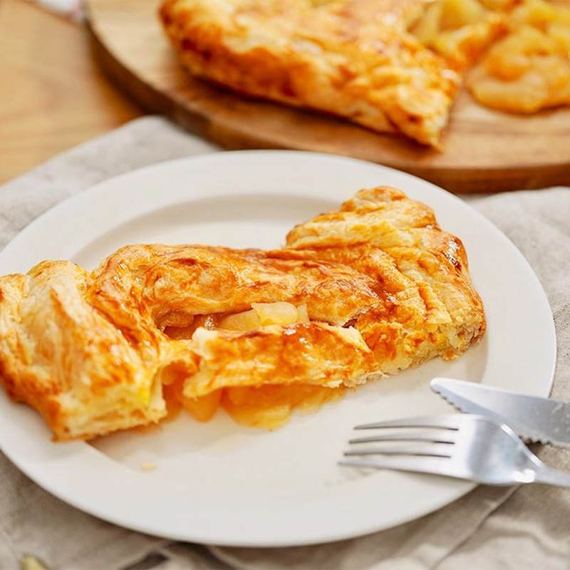 自家製コンロで作るアップルパイの詰め方レシピ