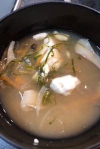 キャベツの外葉スープと味噌汁
