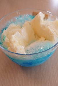 かき氷シロップでクリームソーダゼリー☆ミ