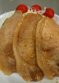 簡単 厚切りロースの豚の生姜焼き