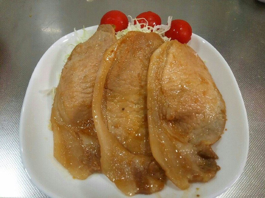 簡単 厚切りロースの豚の生姜焼きの画像