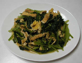 小松菜と油揚げの炒め物