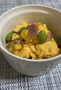 炒り卵と枝豆のソテー@つくば市学校給食