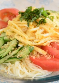 簡単野菜サラダ素麺