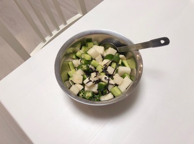 簡単副菜！オクラ山芋きゅうりさっぱり和えの写真