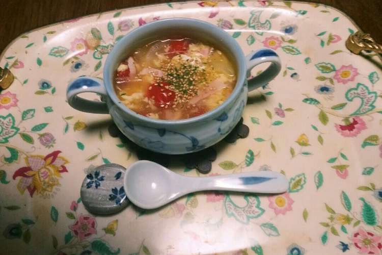 ミニトマトとベーコンと卵の洋風スープ レシピ 作り方 By フラダンス17 クックパッド 簡単おいしいみんなのレシピが352万品