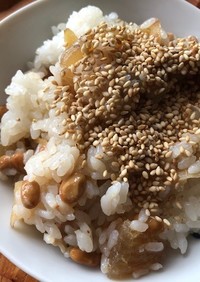 納豆と生姜の甘煮のご飯