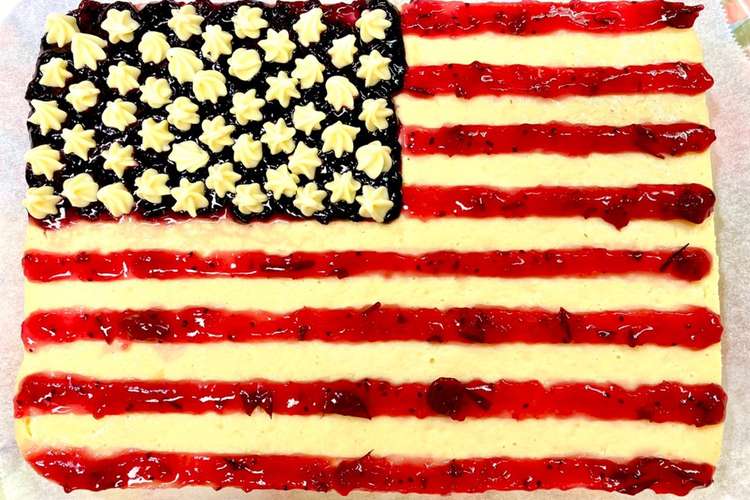 アメリカ国旗のベイクドチーズケーキ レシピ 作り方 By N U クックパッド 簡単おいしいみんなのレシピが358万品