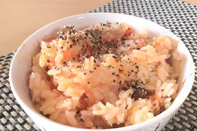 おかわりが止まらない トマトご飯 レシピ 作り方 By Aiiko クックパッド 簡単おいしいみんなのレシピが349万品
