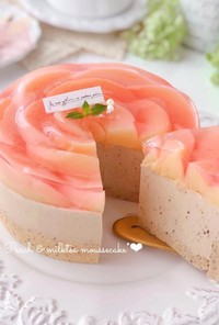 桃&ミルクティームースケーキ♡