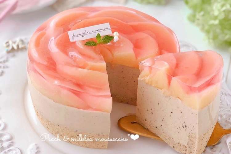 桃 ミルクティームースケーキ レシピ 作り方 By もえcafe クックパッド