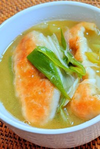 焼き餃子の中華風スープ