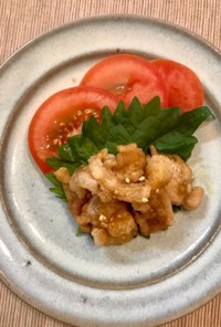 鶏皮　カリカリ　甘ポン酢　簡単副菜