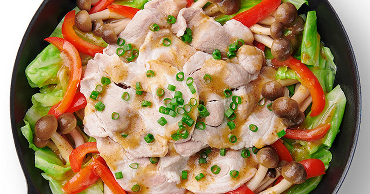 キャベツとしめじと豚肉のフライパン蒸し by キユーピー野菜レシピ 【クックパッド】 簡単おいしいみんなのレシピが348万品