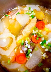 栄養療法　野菜と鮭のmiso soup♡