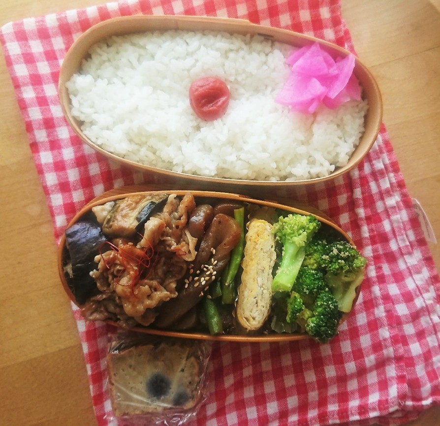 お弁当★豚バラとナスこってりスタミナ焼きの画像