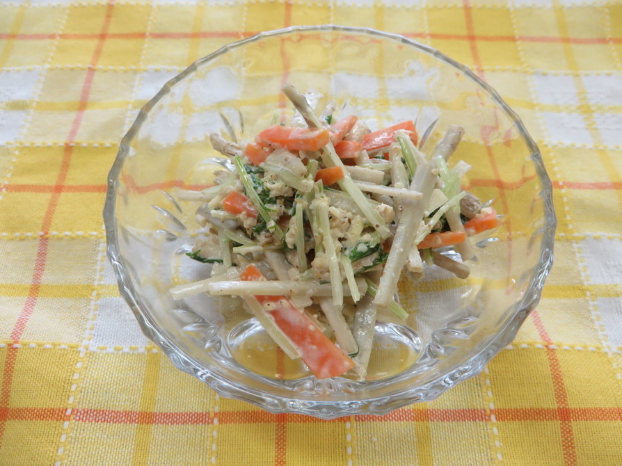 ごぼうと水菜のごまサラダの画像