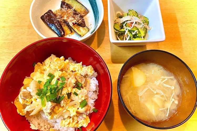 親子丼定食 晩ご飯 レシピ 作り方 By タロあおしゃん クックパッド 簡単おいしいみんなのレシピが353万品